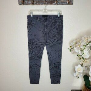 Denimocracy Womens Stretch Skinny Jeans Printed